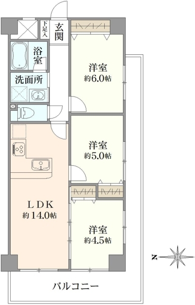 グリーンパーク花畑Iの間取図