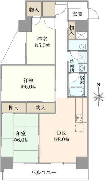 東武大師前サンライトマンション3号館の間取図