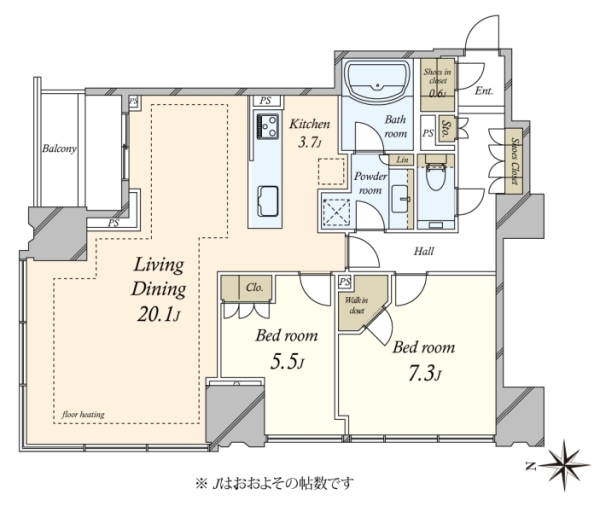 シティタワーズ豊洲ザ・ツインノースタワーの間取図