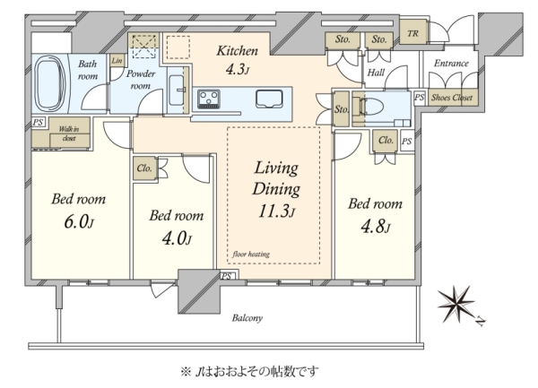 ブリリアタワー有明ミッドクロスの間取図