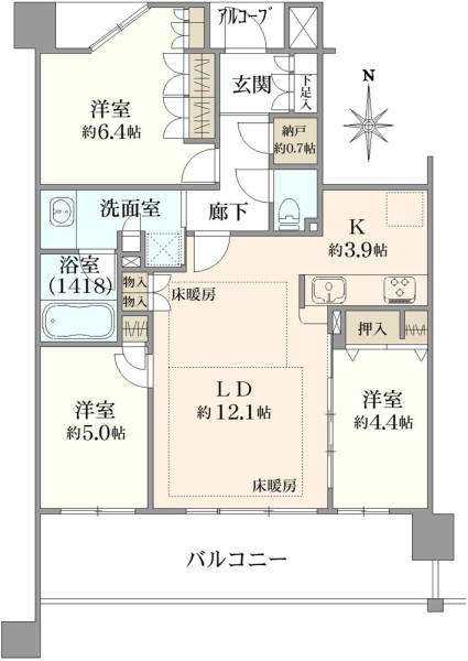 プラウド武庫之荘アベニューの間取図