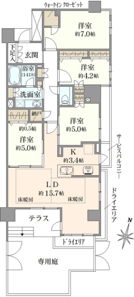 プラウド石神井台ディアージュの間取図