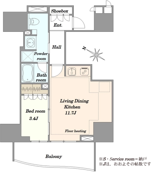 プラウド町屋の間取図