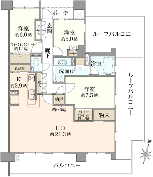プラウド上社の間取図
