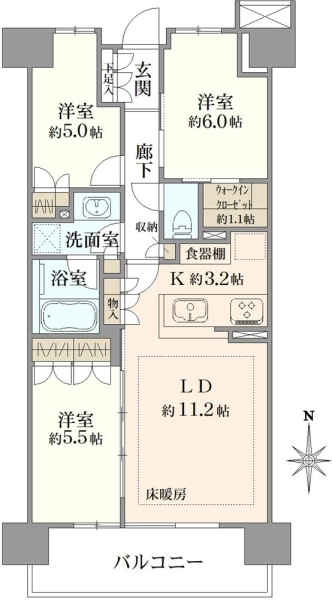 パークホームズ板橋蓮根二番街の間取図