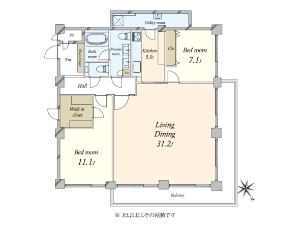 三田綱町パークマンションの間取図