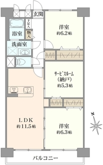 新松戸西パークハウスE棟の間取図