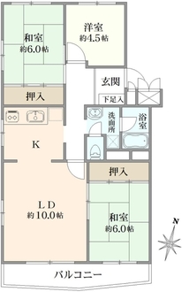 習志野台セントラルマンション5号棟の間取図