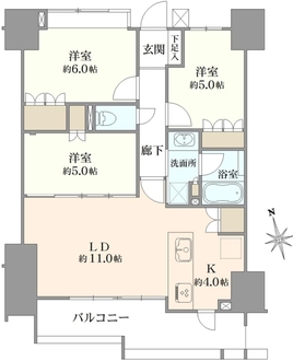 ライオンズ船橋シーズンフォートの間取図