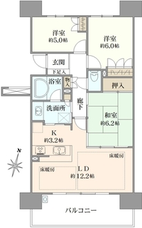 プラウド津田沼　ガーデンフロントハウスの間取図