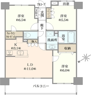ライオンズマンション船橋シティの間取図