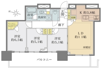 プラウドタワー東池袋ステーションアリーナの間取図