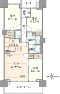 プラウドシティ加賀学園通りの間取図