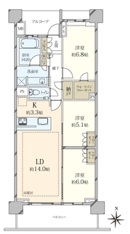 プラウド駒場の間取図
