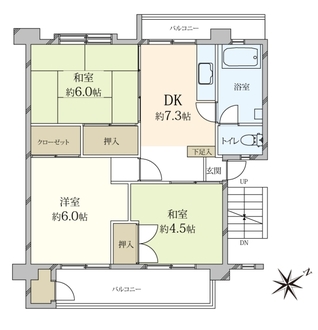 若木住宅3号棟の間取図