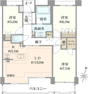 プラウド横濱ヒルトップの間取図