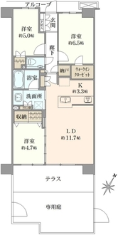 プラウド横浜岡野の間取図