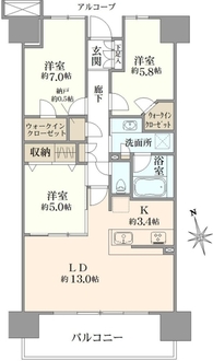 エアヒルズ藤沢の間取図