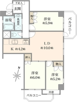 ベルヴィル船橋本町の間取図