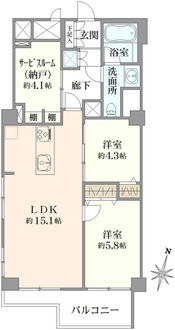 ライオンズマンション南平台の間取図