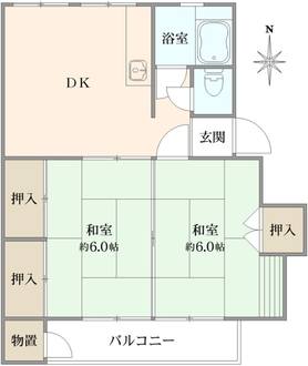 多摩川住宅ハ-12号棟の間取図
