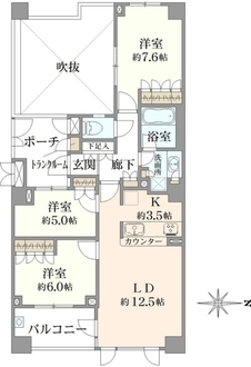 パークハウス元住吉ピュアコンフォートB棟の間取図