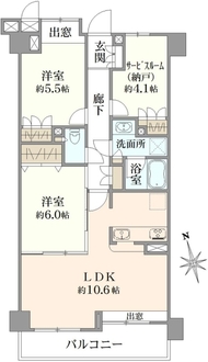 東急ドエル・アルス大倉山東の間取図