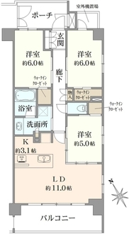 グラディス港北ニュータウンの間取図