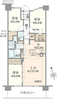 ザ・パークハウスオイコス鎌倉大船の間取図