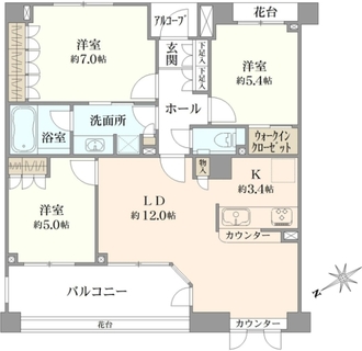 シーサイドコート鎌倉若宮大路の間取図
