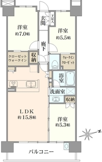 シティテラス小金井公園H棟の間取図