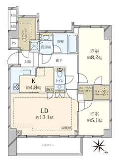 南平台ハウスの間取図
