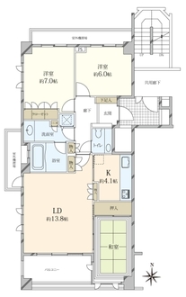 グラン・べスタージュ弦巻の間取図