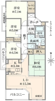 アールヴェール荻窪北の間取図