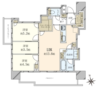 クレヴィア南千住RIVER　SIDE　TWIN　WESTの間取図