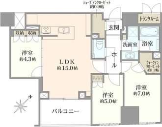 パークホームズ日本橋浜町　ザ　レジデンスの間取図