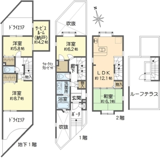 セボンガーデン成城南の間取図