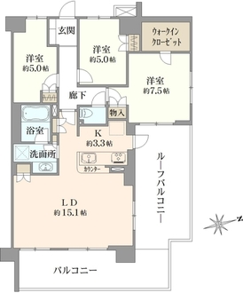 カサーレ三鷹の間取図
