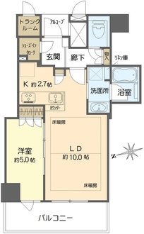 プラウドタワー北浜の間取図