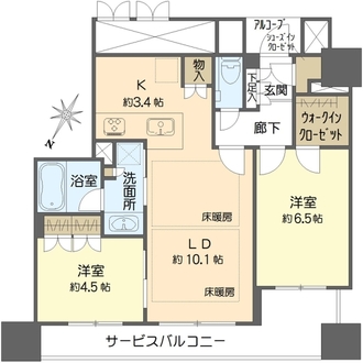 ザ・ファインタワー大阪肥後橋の間取図