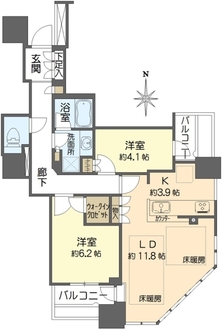 クレヴィアタワー大阪本町の間取図