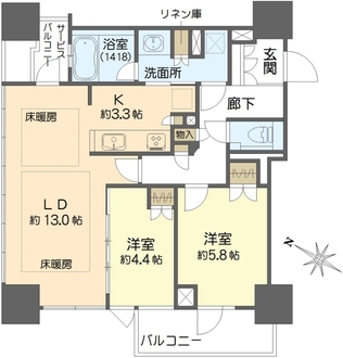 ザ・ファインタワー大阪肥後橋の間取図