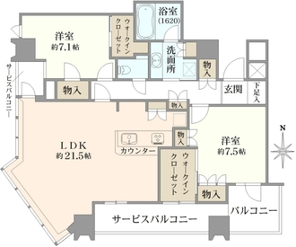 パークタワー北浜の間取図