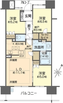 天満橋レジデンスエアリーコートの間取図