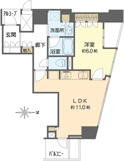 プラウドタワー北浜の間取図