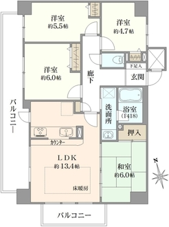 大拓メゾン千代崎みなと通りの間取図