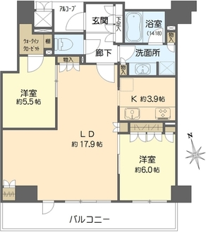 ジオ釣鐘町の間取図
