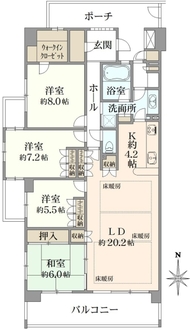 アクエージュ多摩川の間取図
