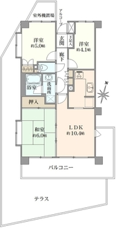 戸塚南パーク・ホームズ伍番館の間取図