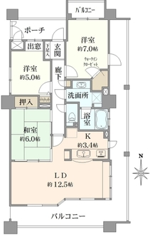 クレッセントしながわ公園ビュータワーの間取図
